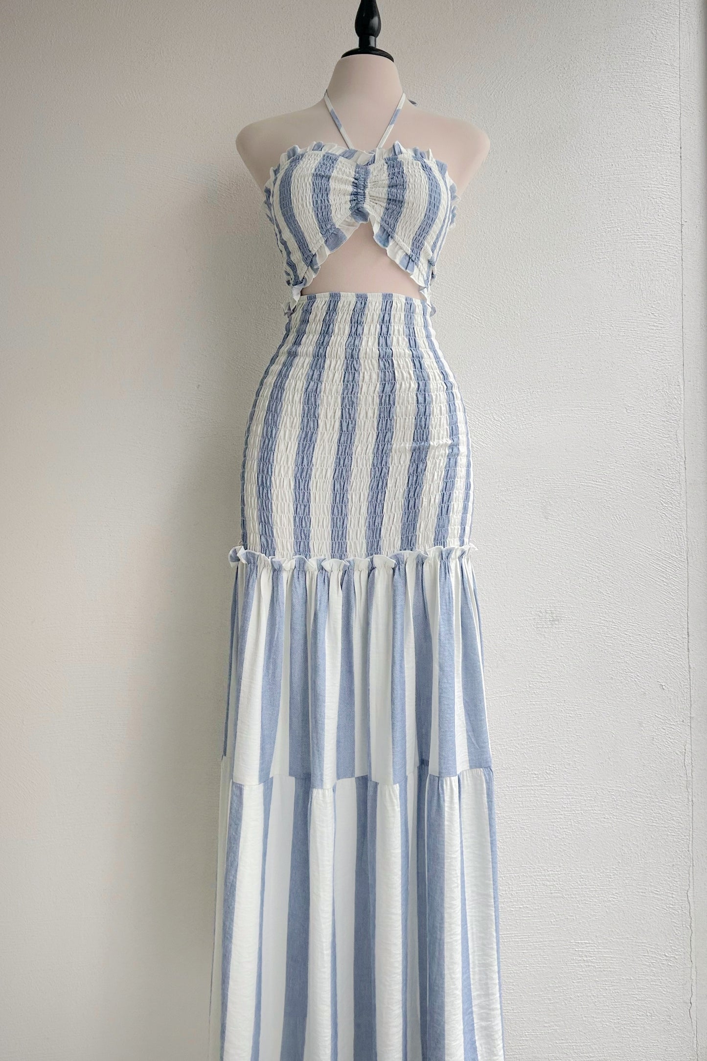 Maxi vestido rayado