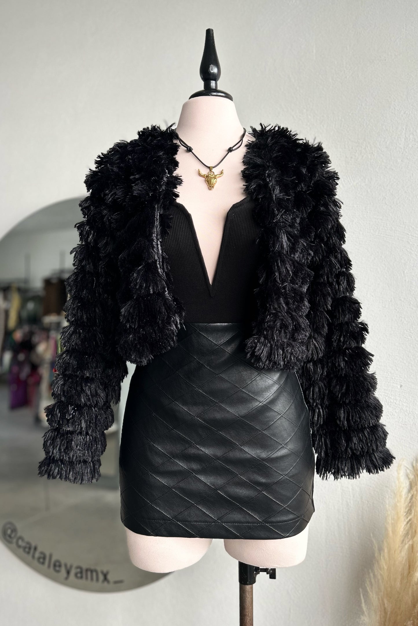 Abrigo peluche negro