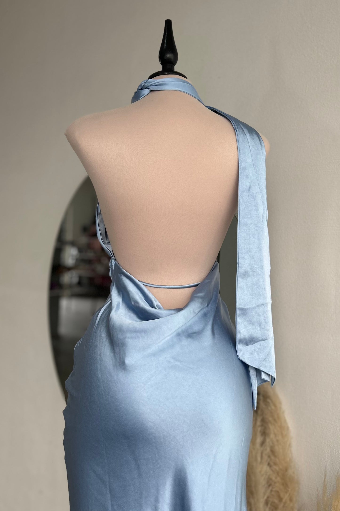 Vestido satinado baby blue