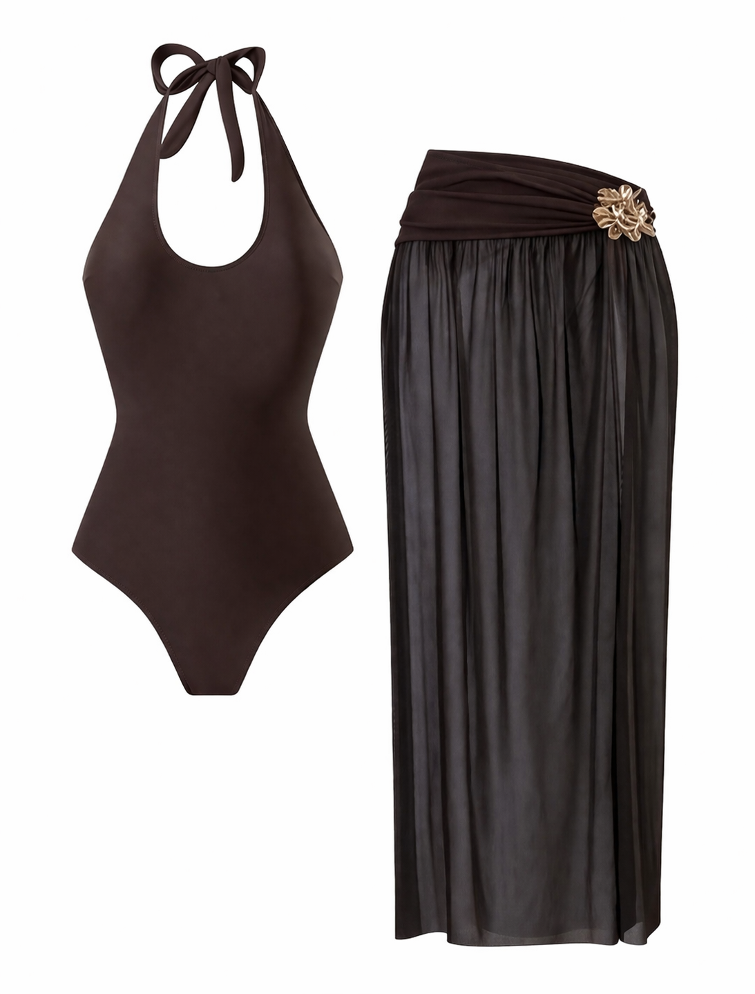 Set bañador con maxi falda