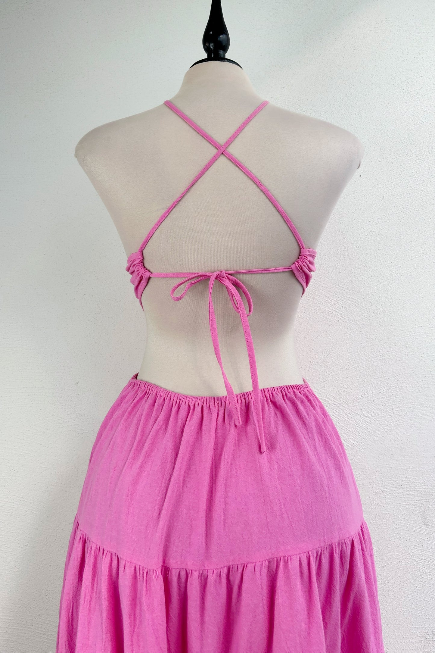 Vestido cut rosa
