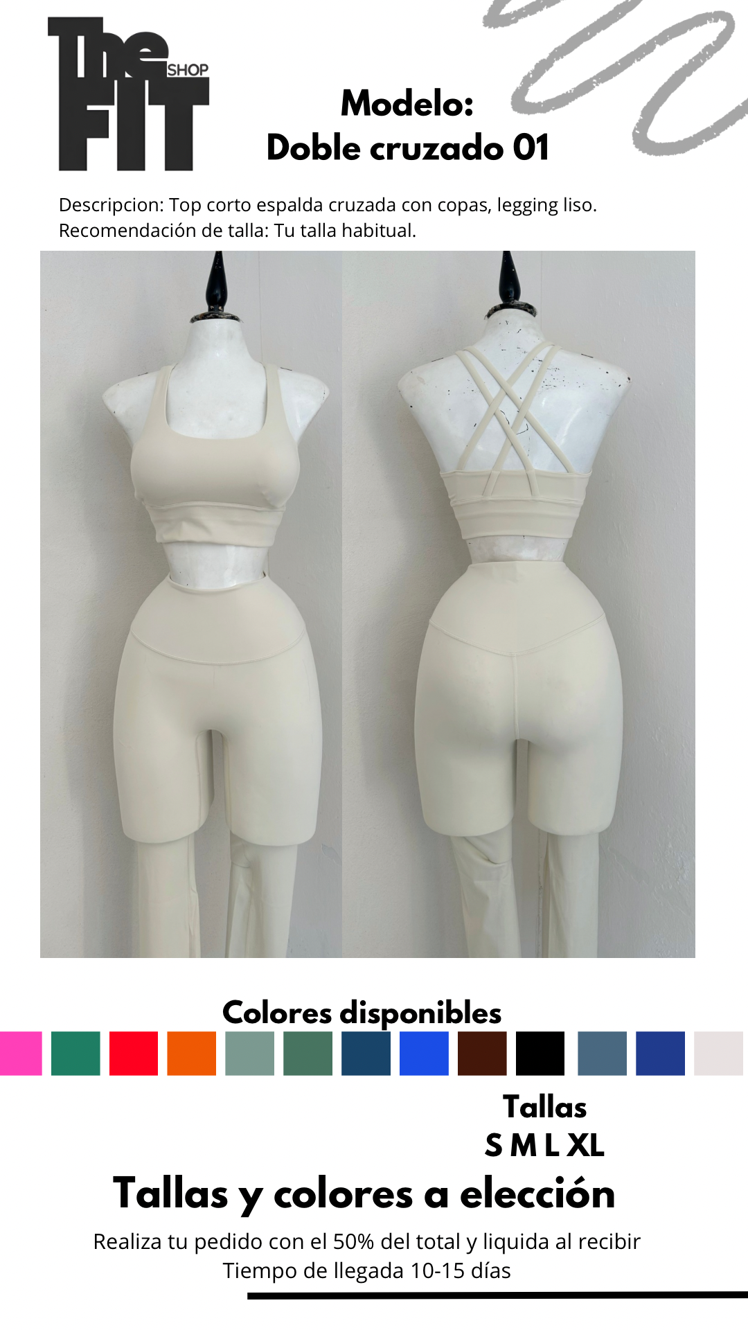 Set doble cruzado 01 hot pink