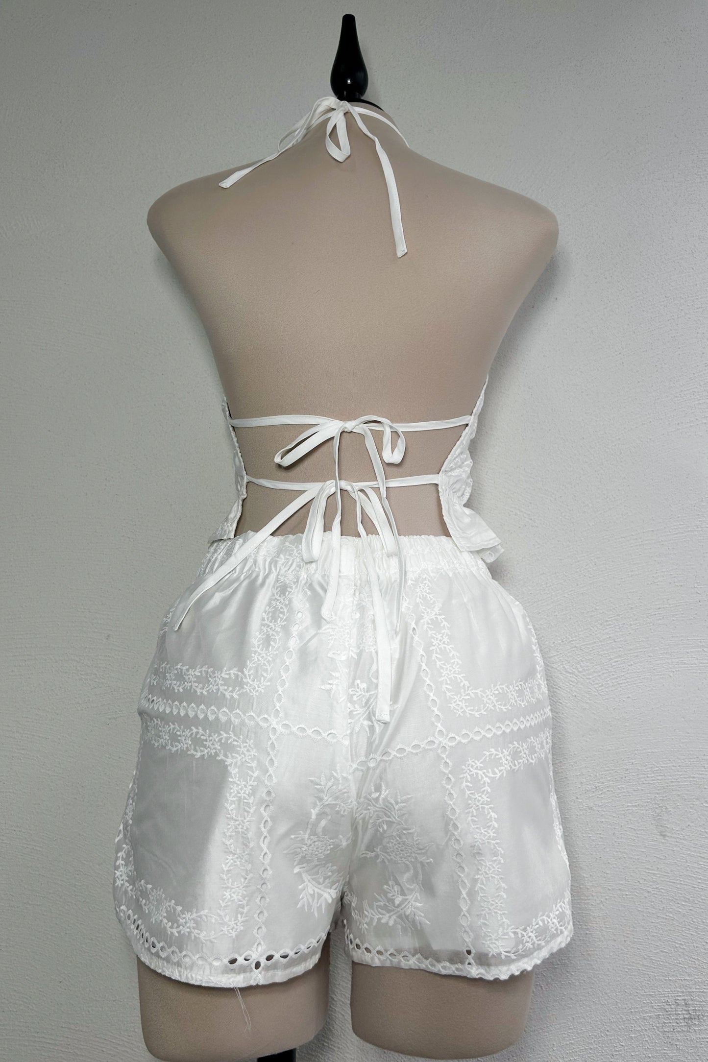 Conjunto backless blanco