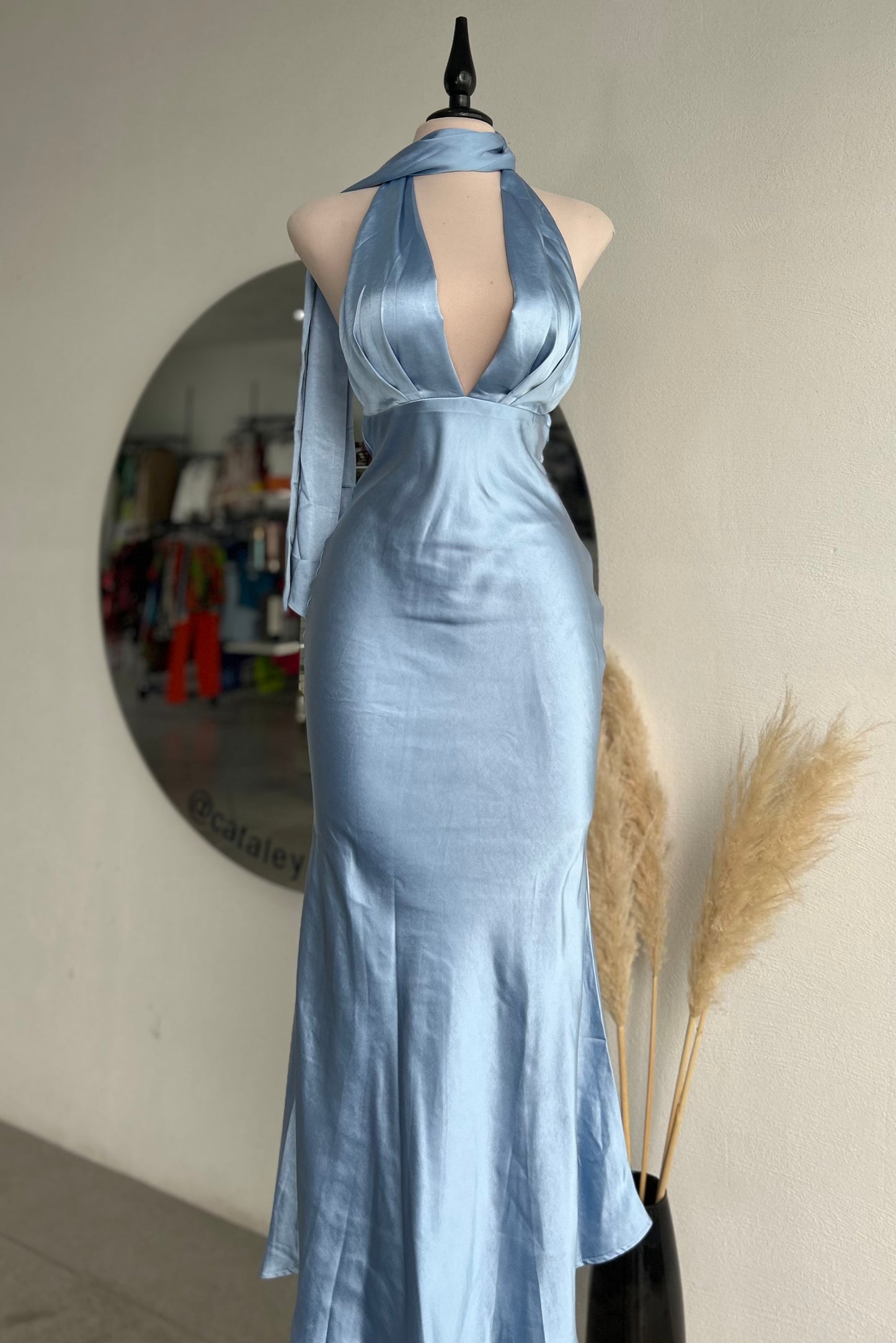 Vestido satinado baby blue