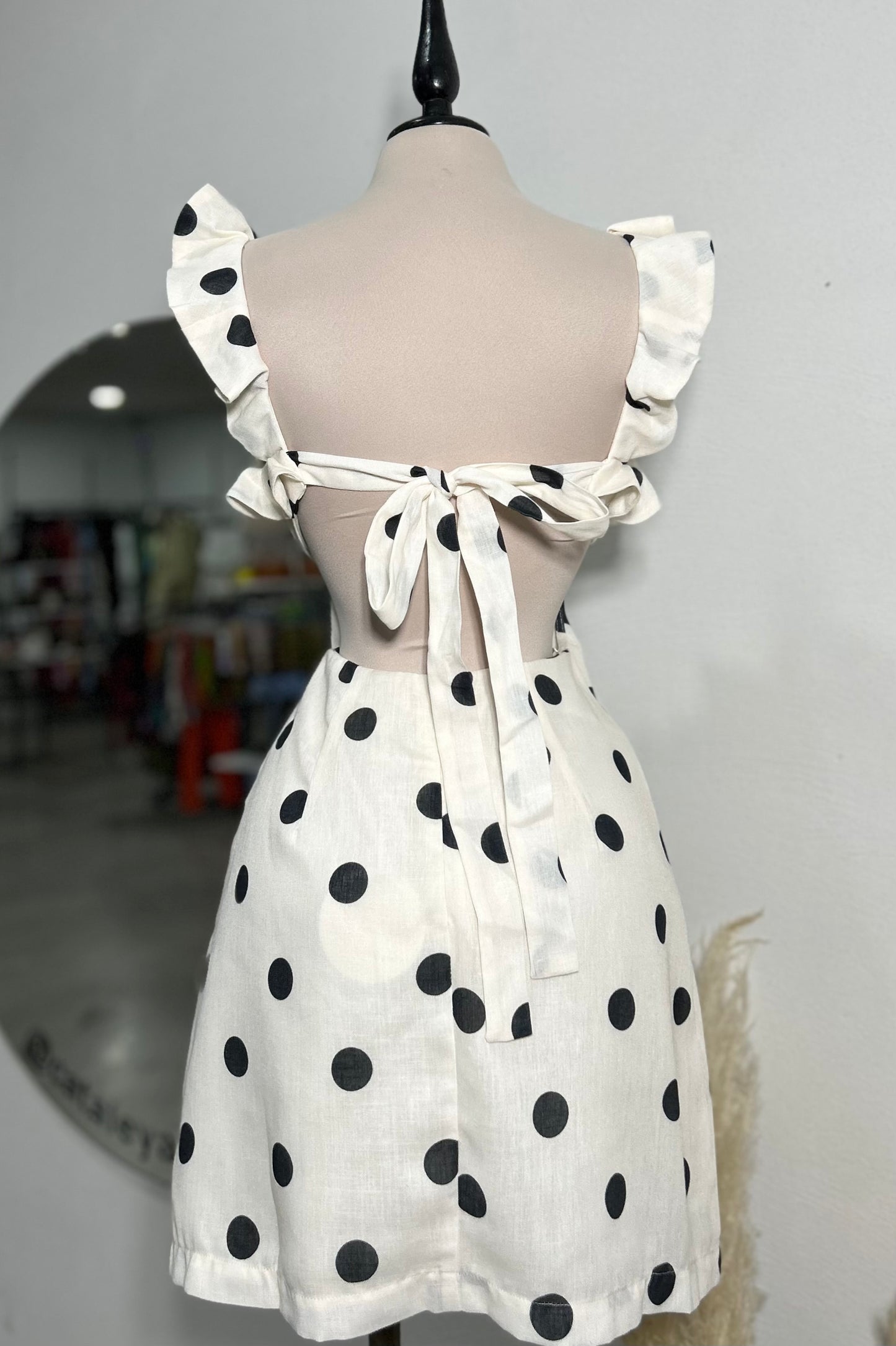 Vestido polka backless