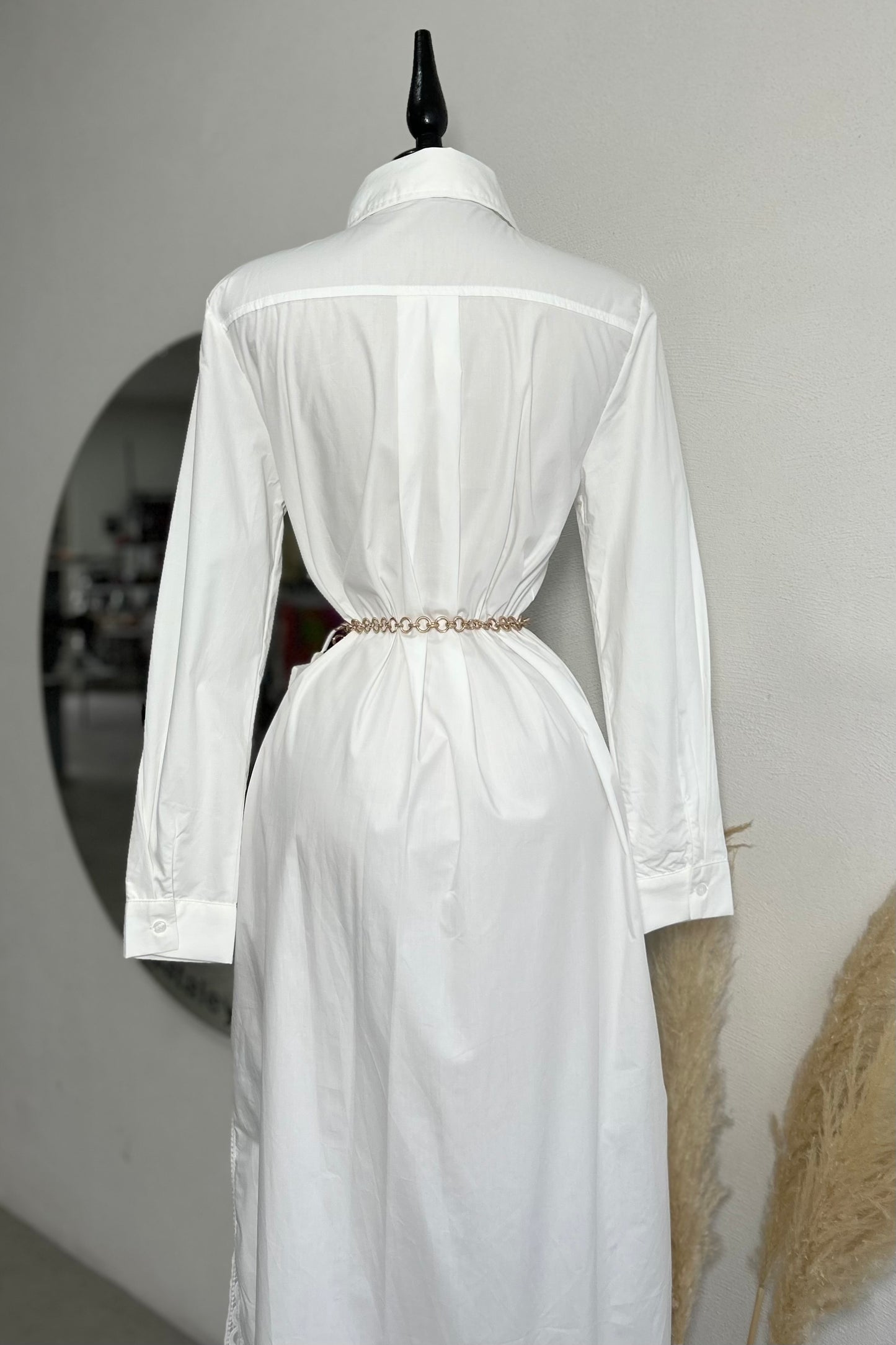 Maxi vestido blanco camisa