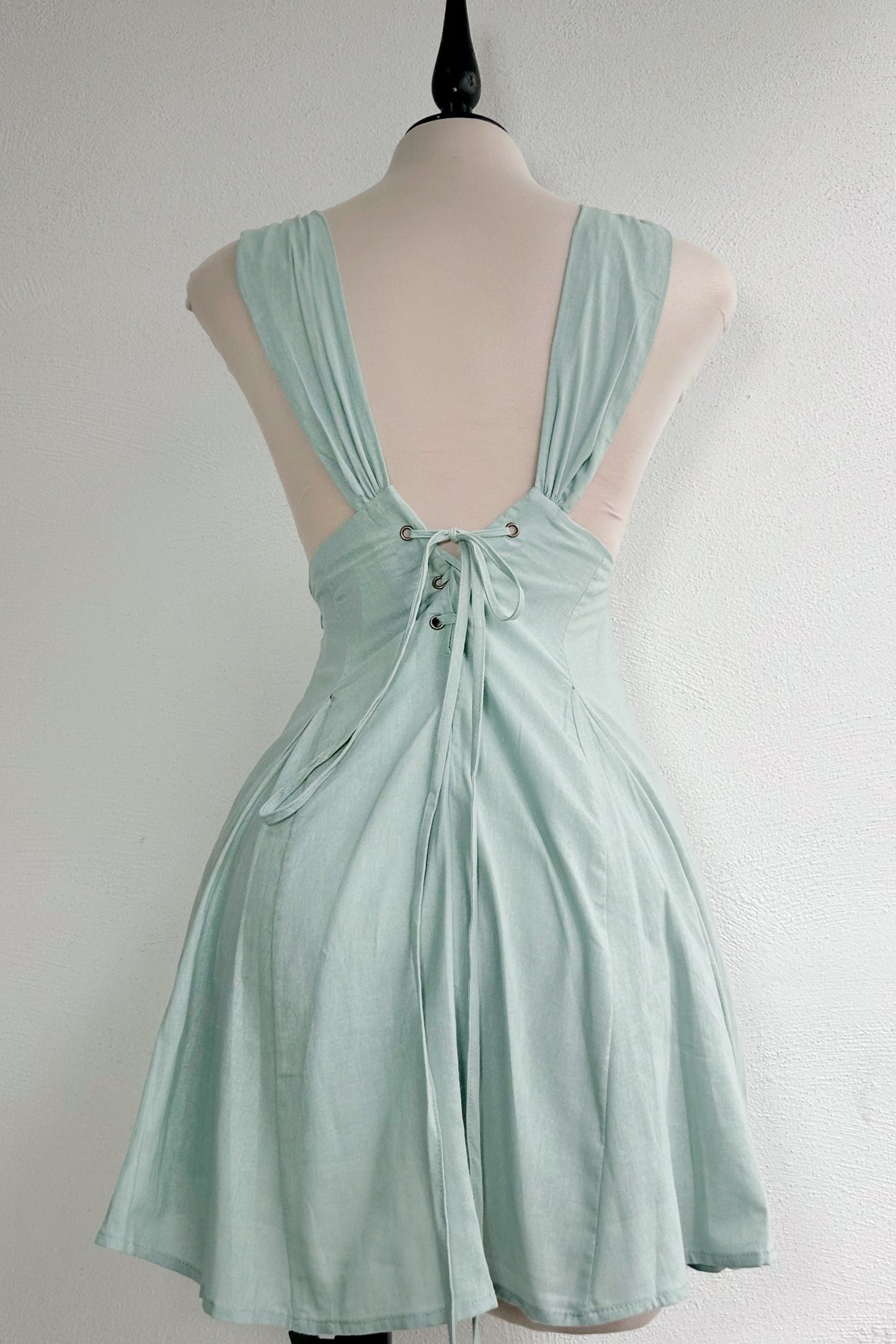 Vestido lino verde sage