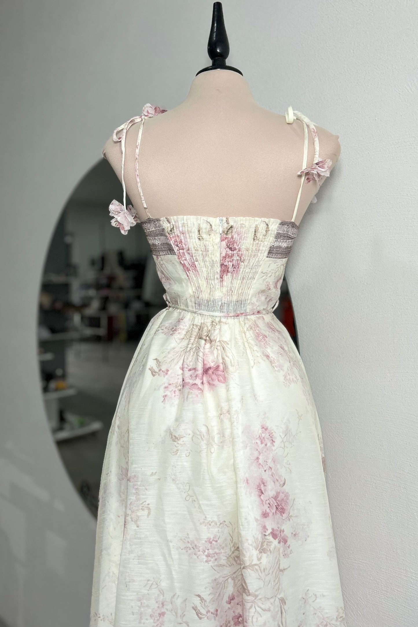 Vestido floral baby pink