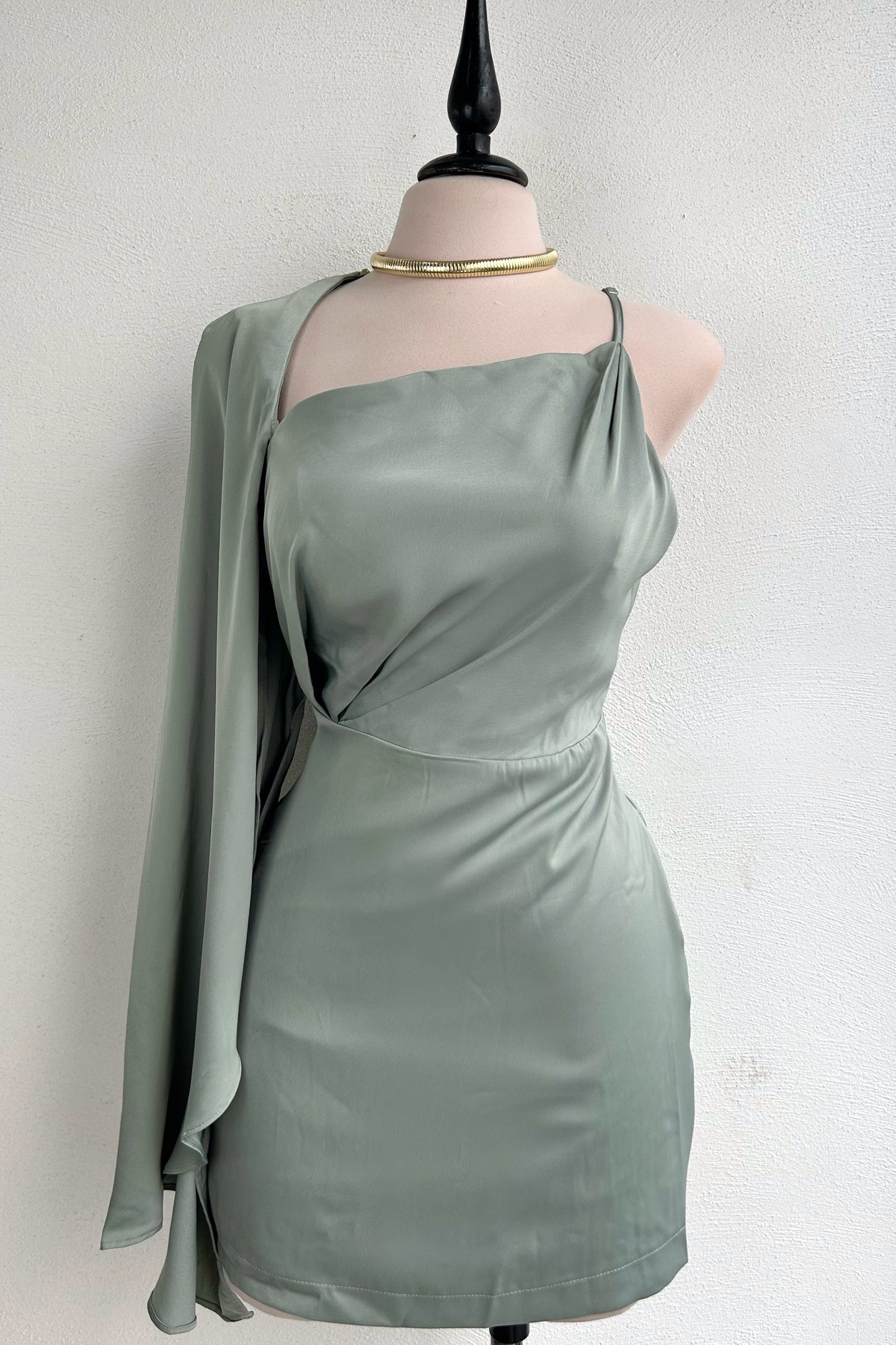 Vestido olivo una manga