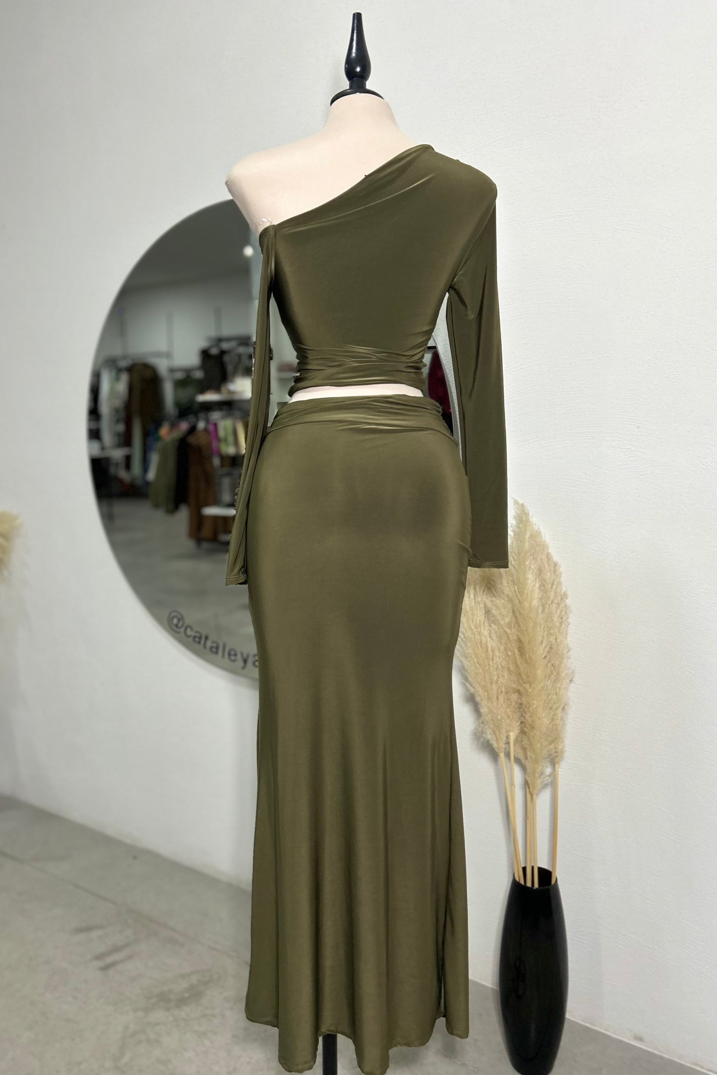 Set maxi falda verde