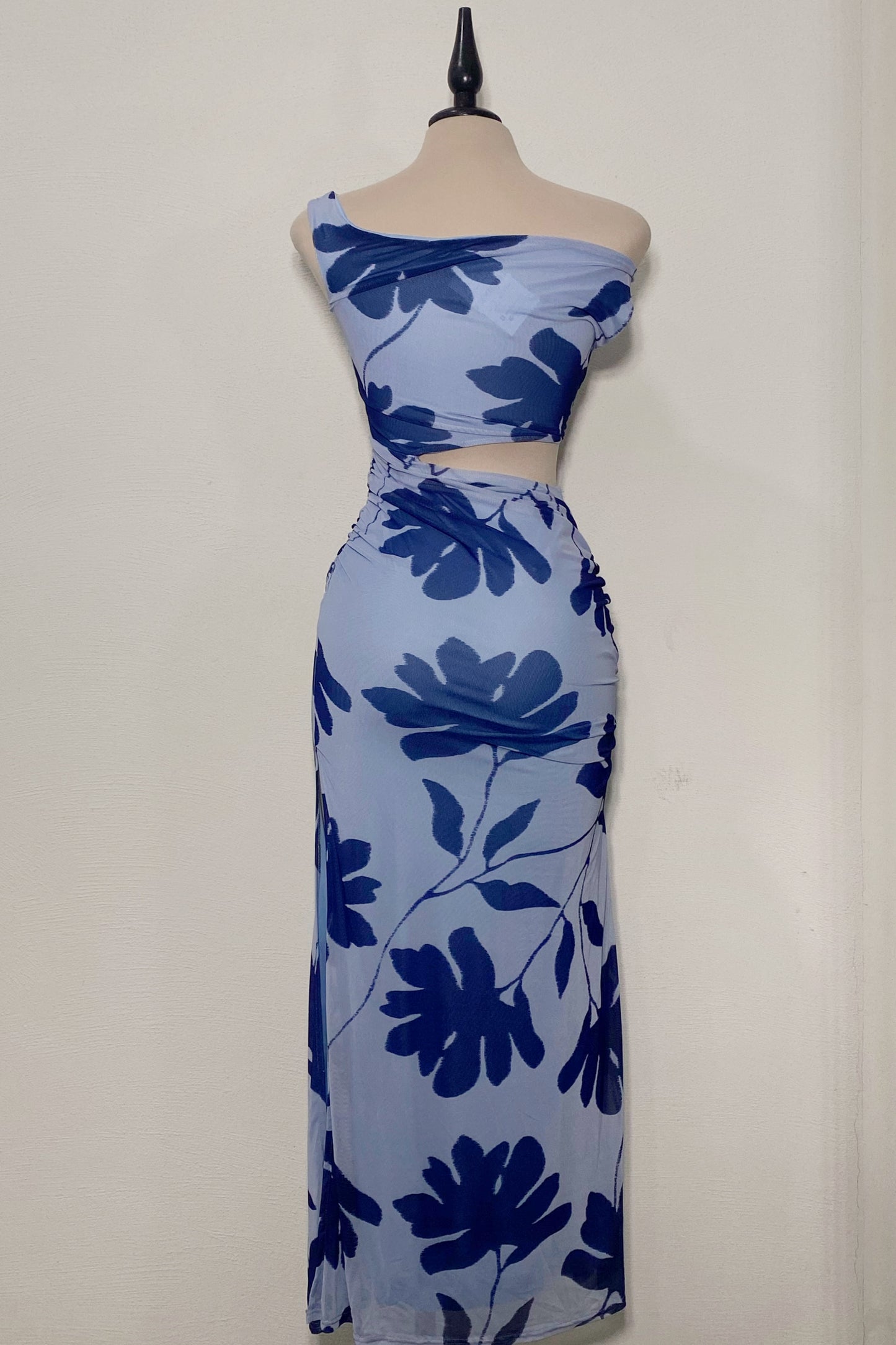 Vestido mesh cut azul