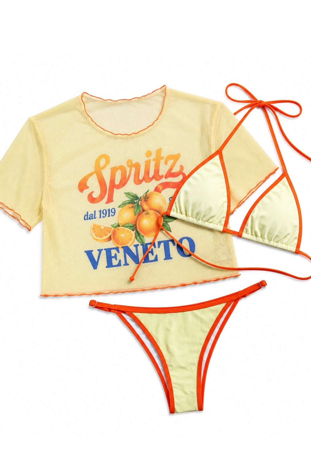 Set bikini con top amarillo