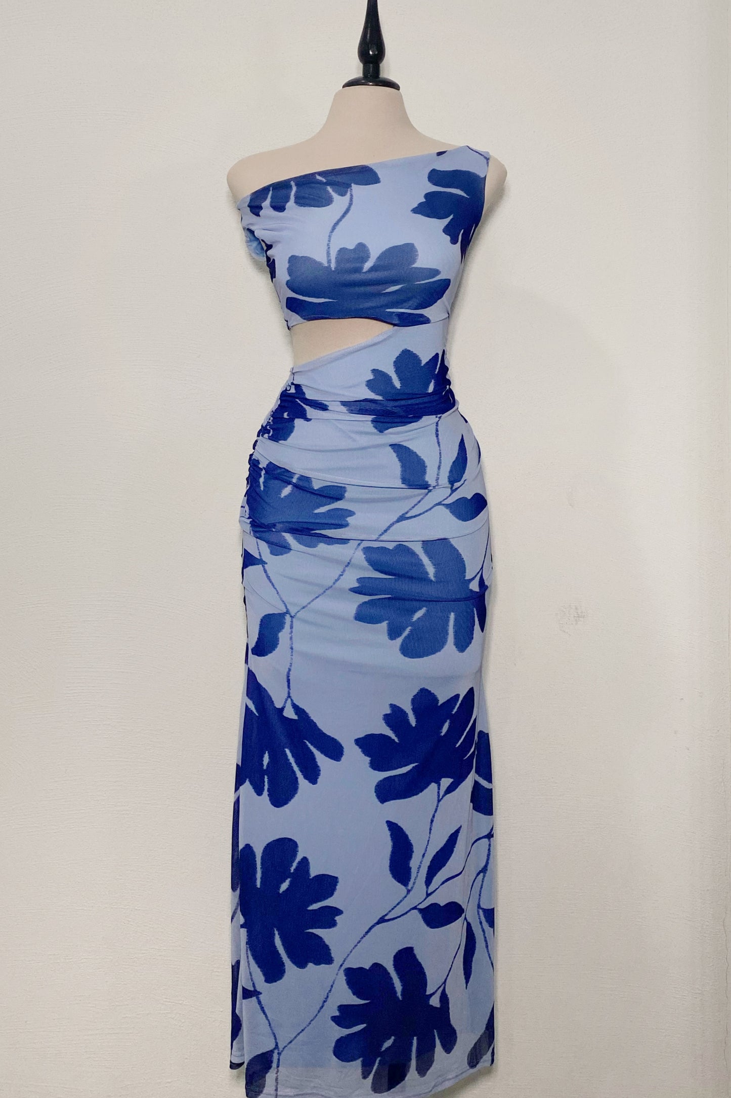Vestido mesh cut azul
