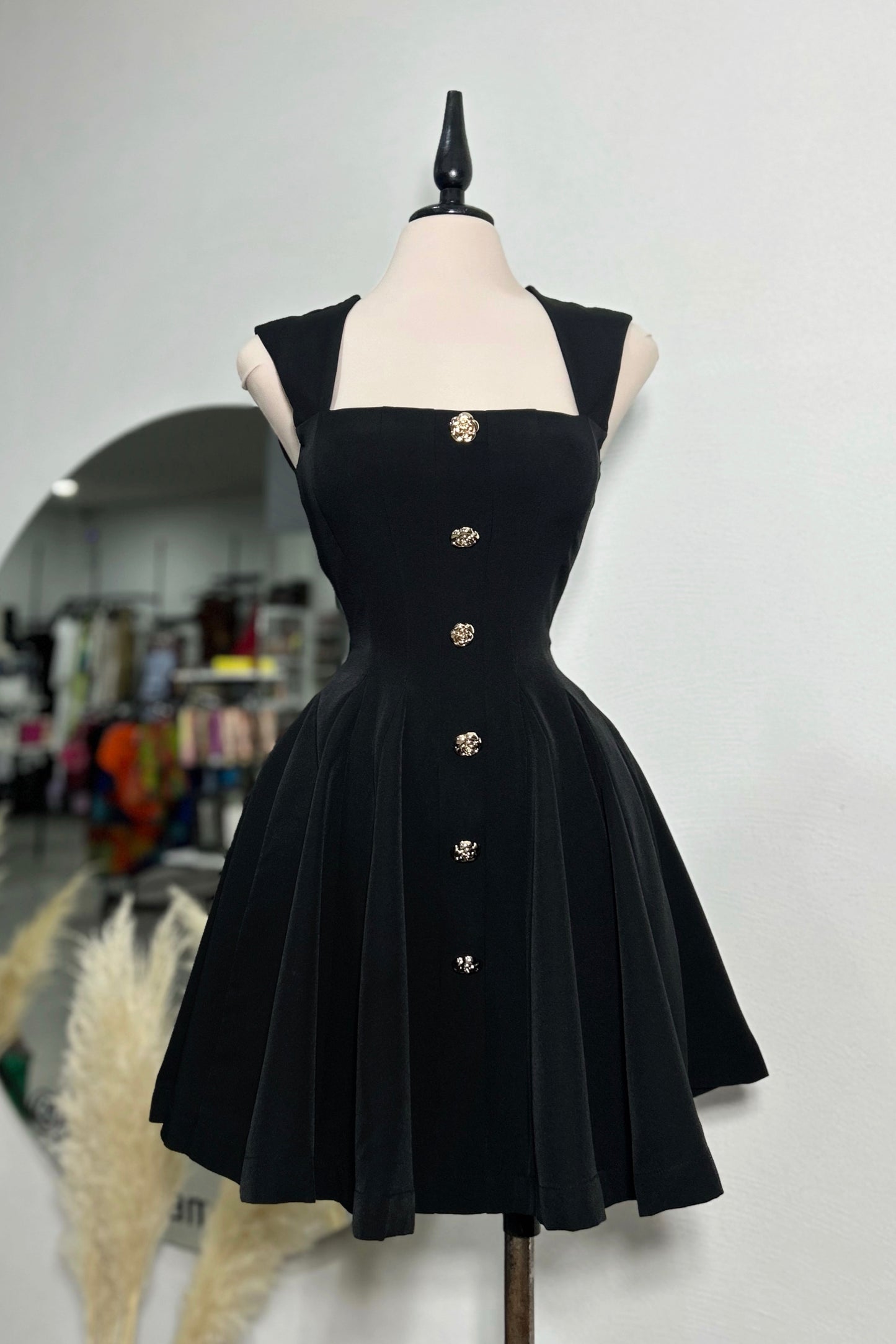 Vestido botones negro