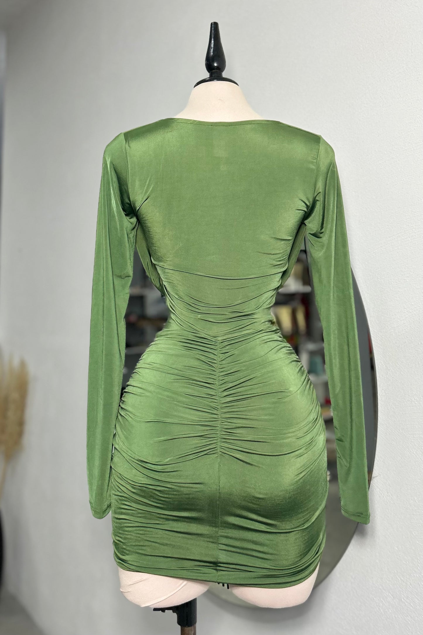 Vestido verde manga larga