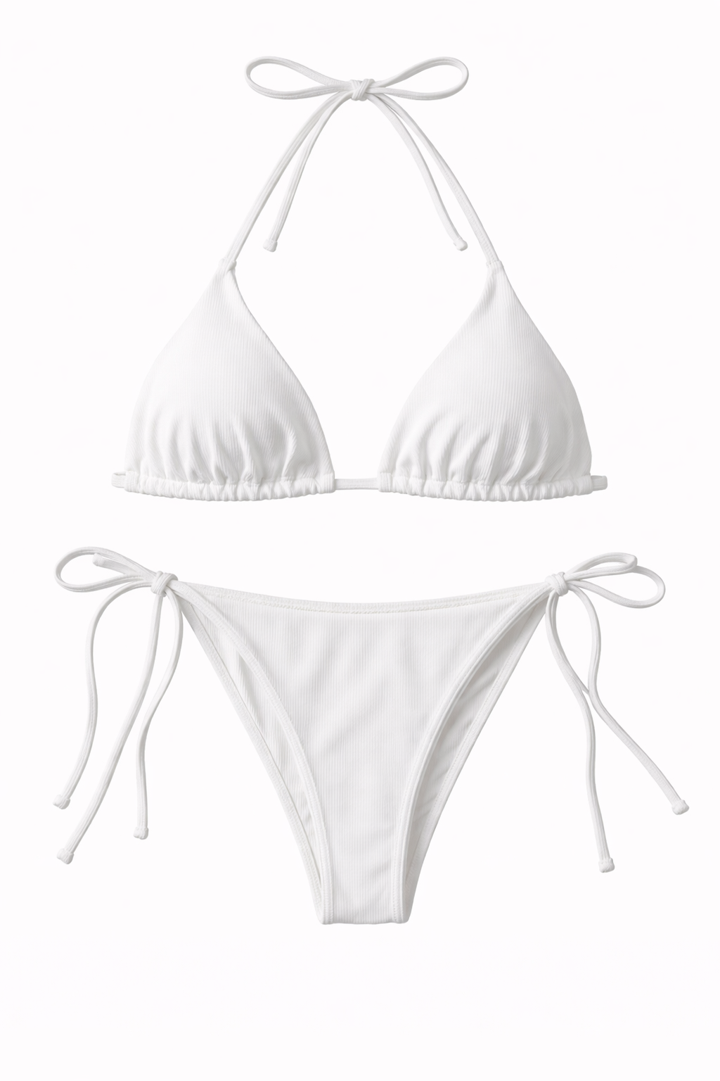 Bikini blanco rib
