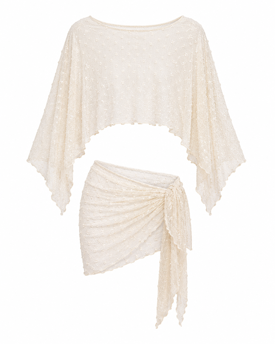 Set de pareo y capa ivory