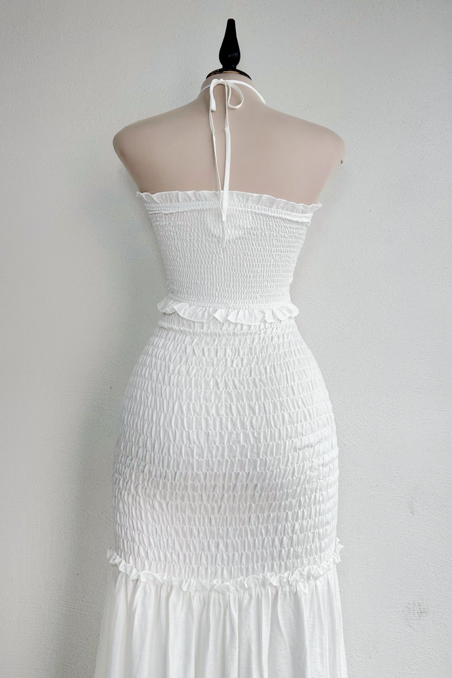 Vestido cut blanco largo