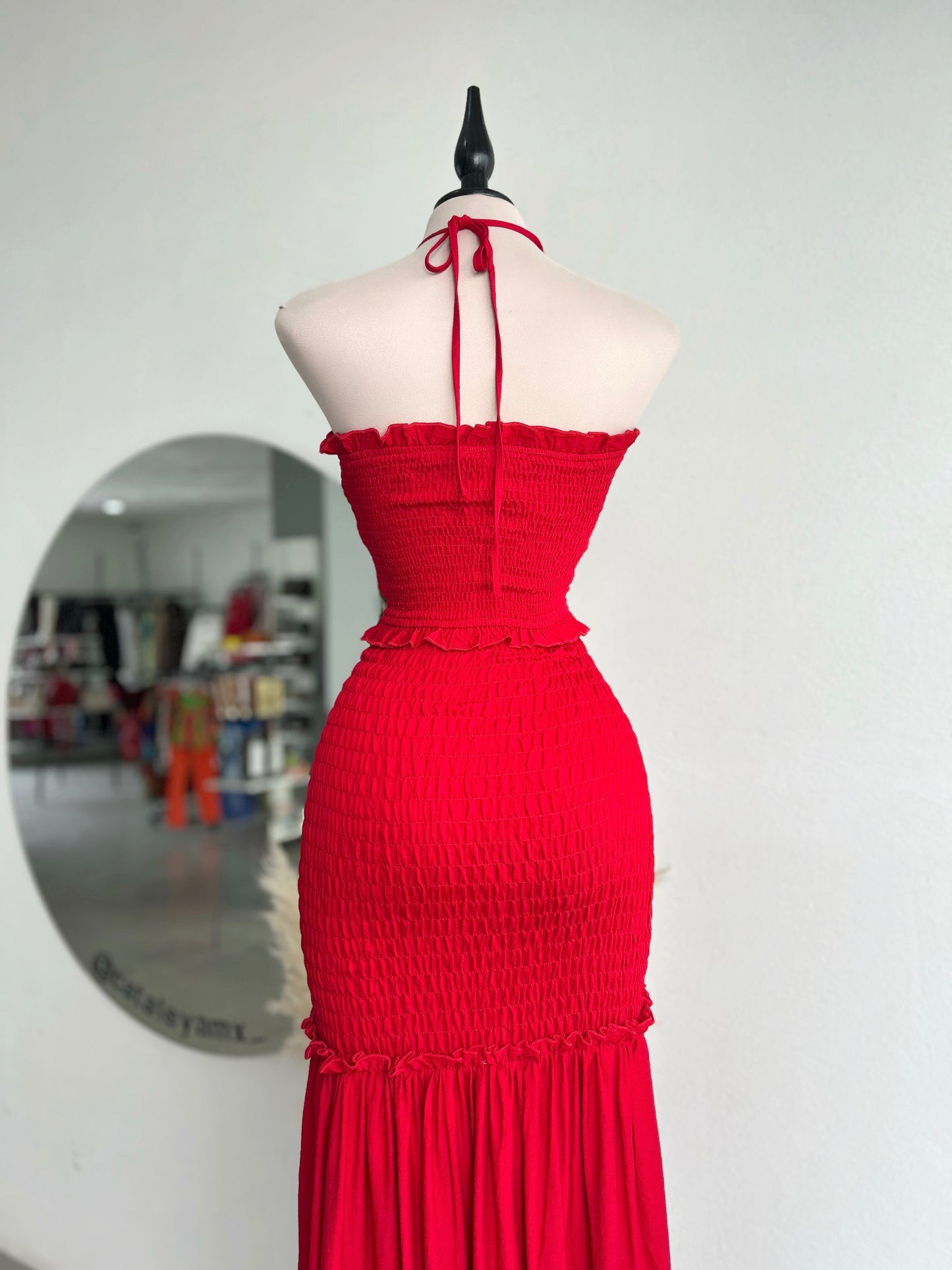 Vestido cut out rojo