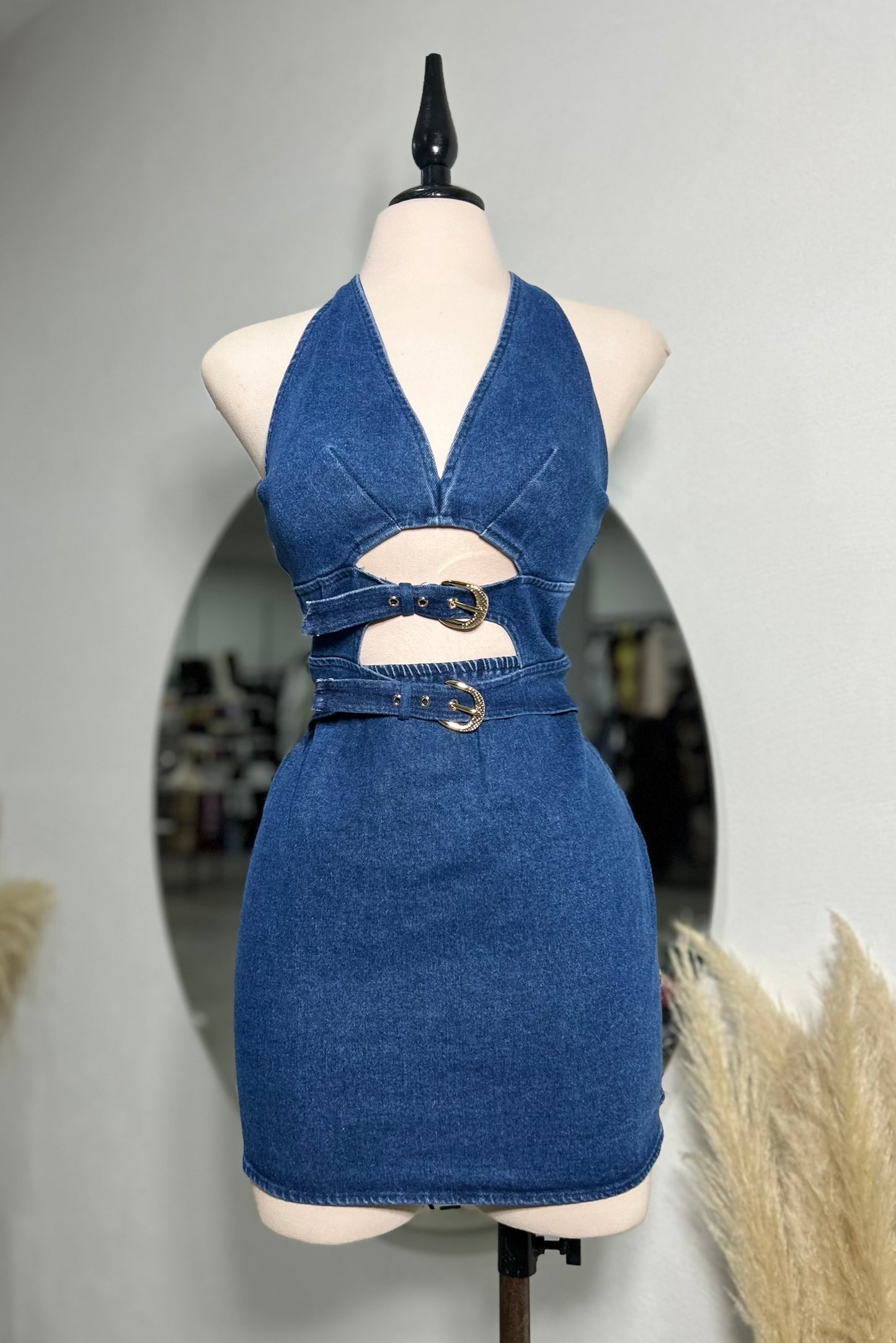 Vestido denim cut