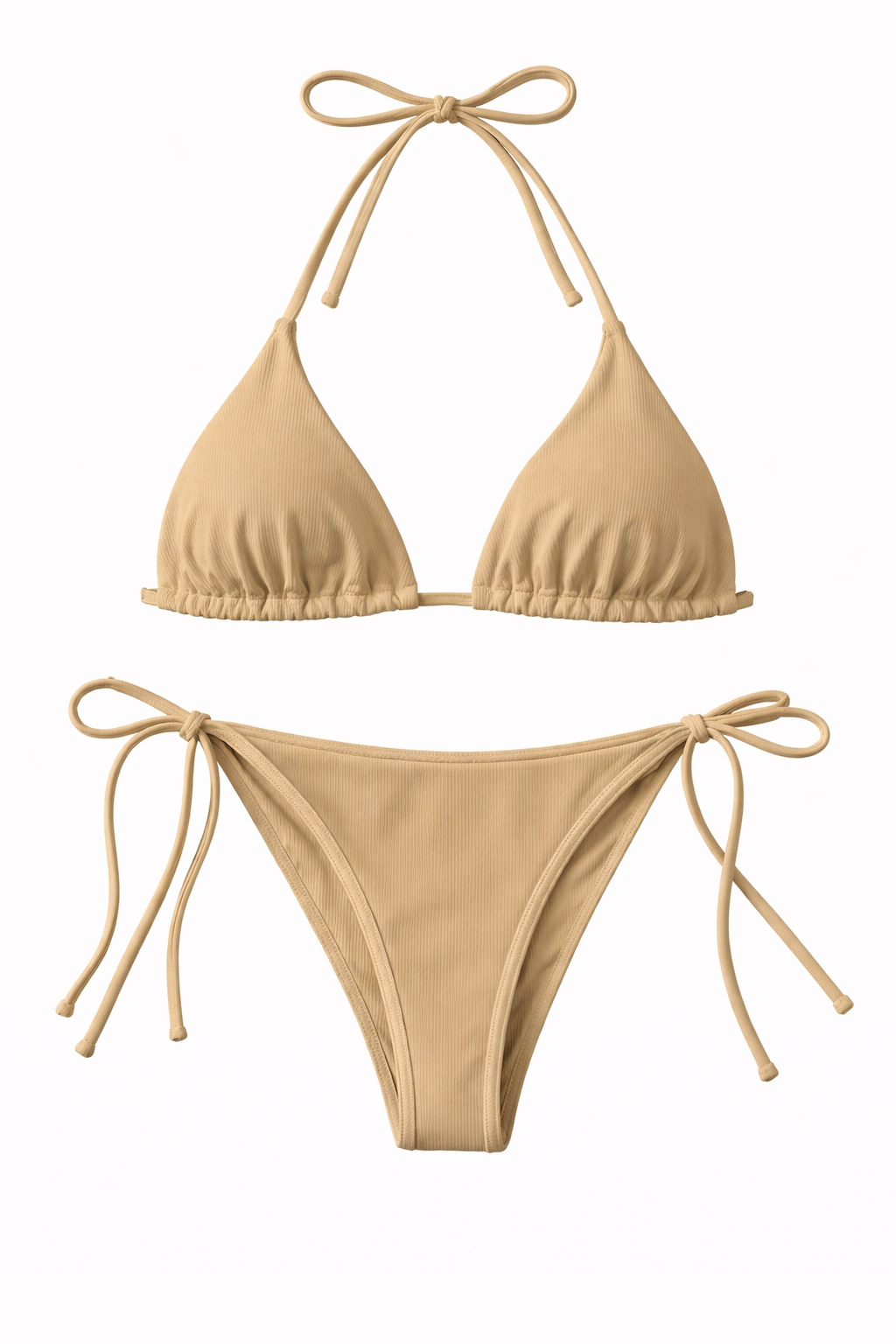 Bikini beige rib