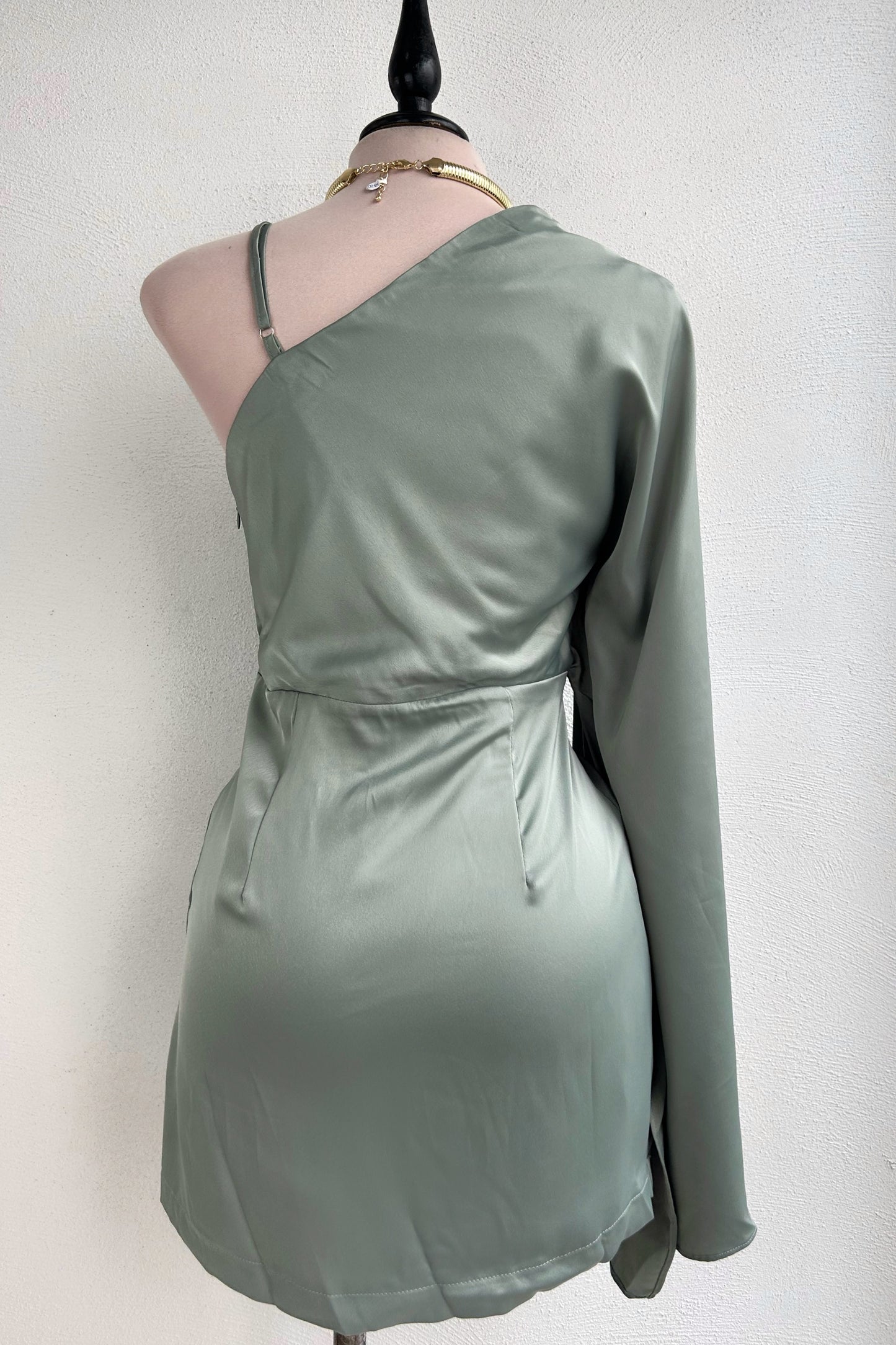Vestido olivo una manga