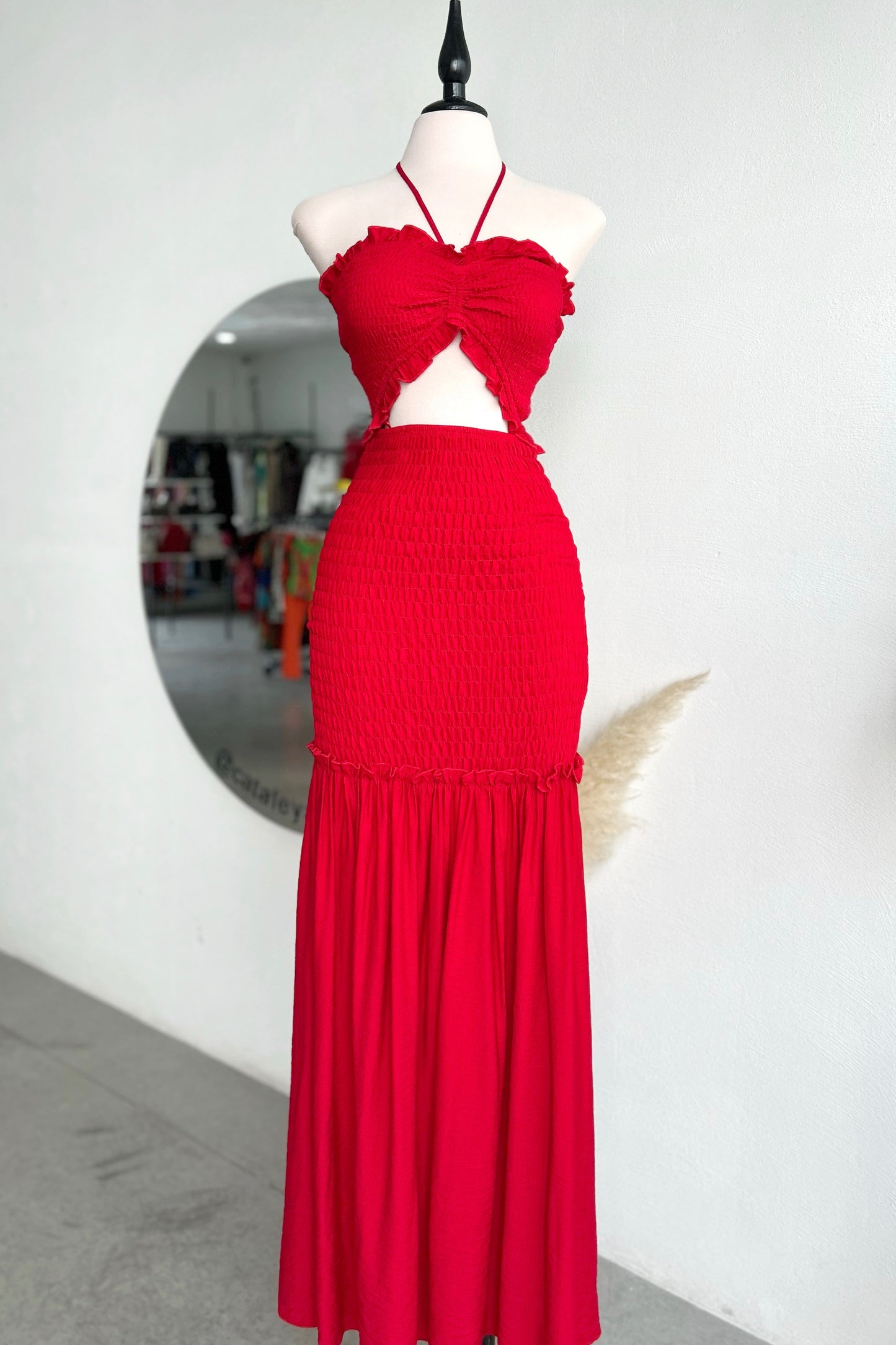 Vestido cut out rojo