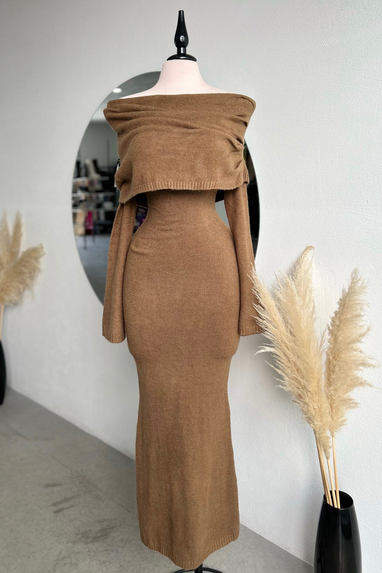 Vestido suéter café