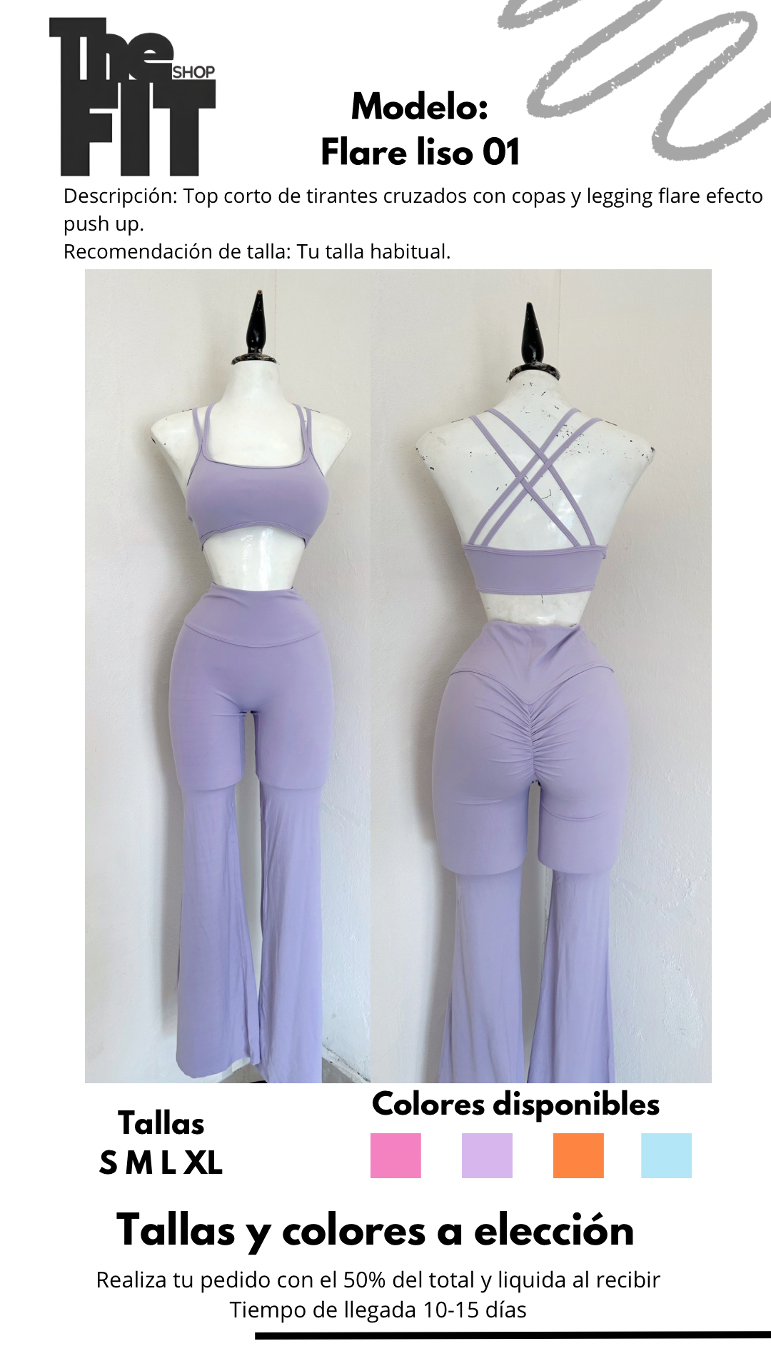 Set flare liso 01 lavanda