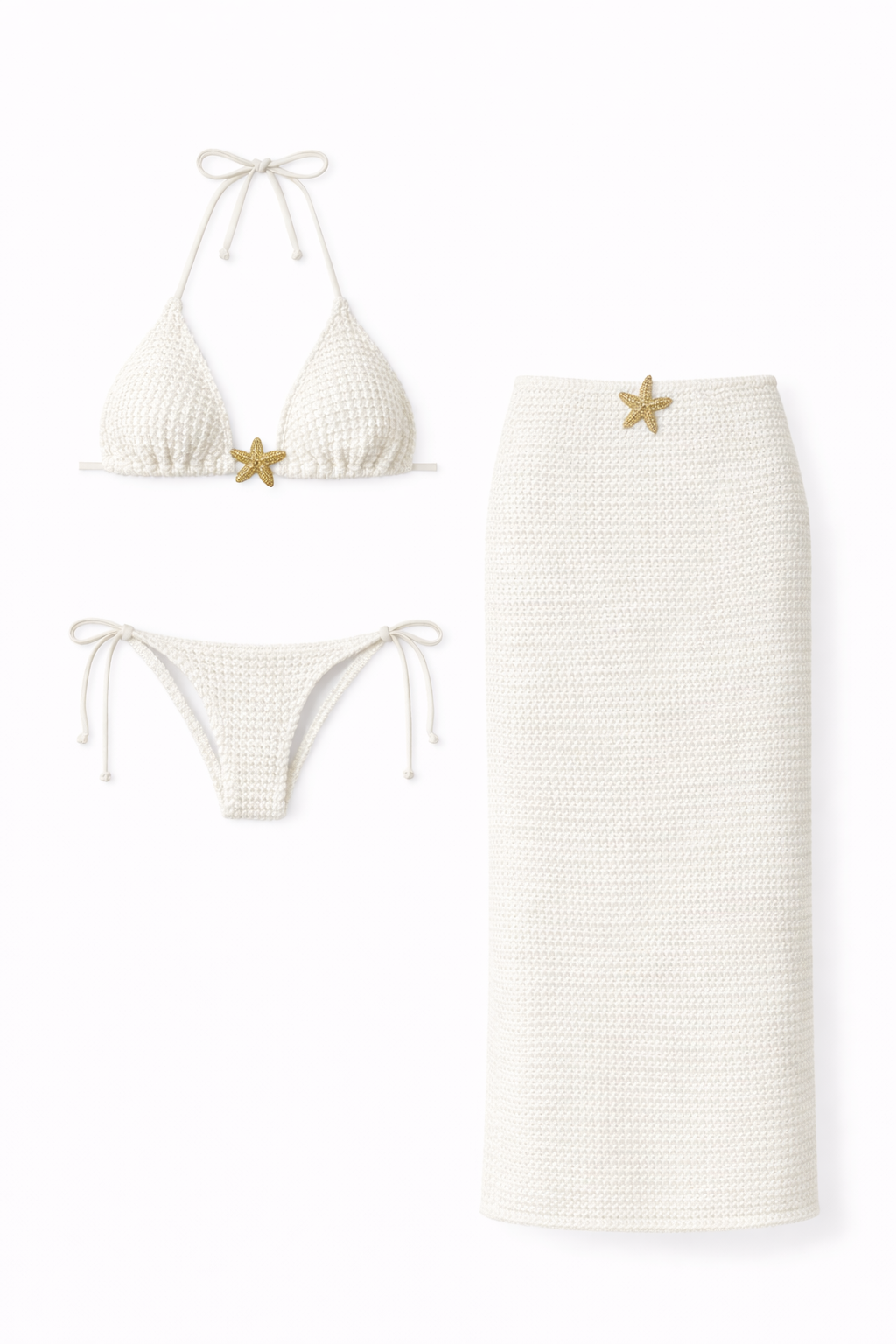Set maxi falda bikini blanco
