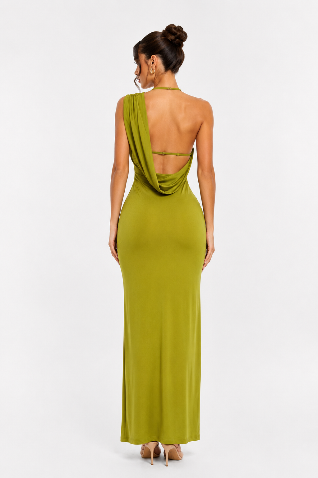 Vestido Back Drape Olive