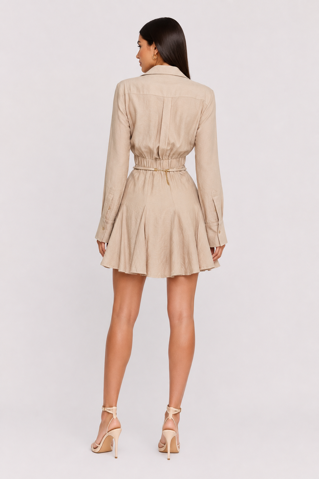Vestido Beige Gold Belt