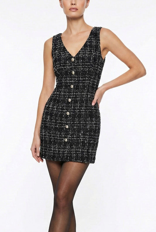 Vestido tweed negro