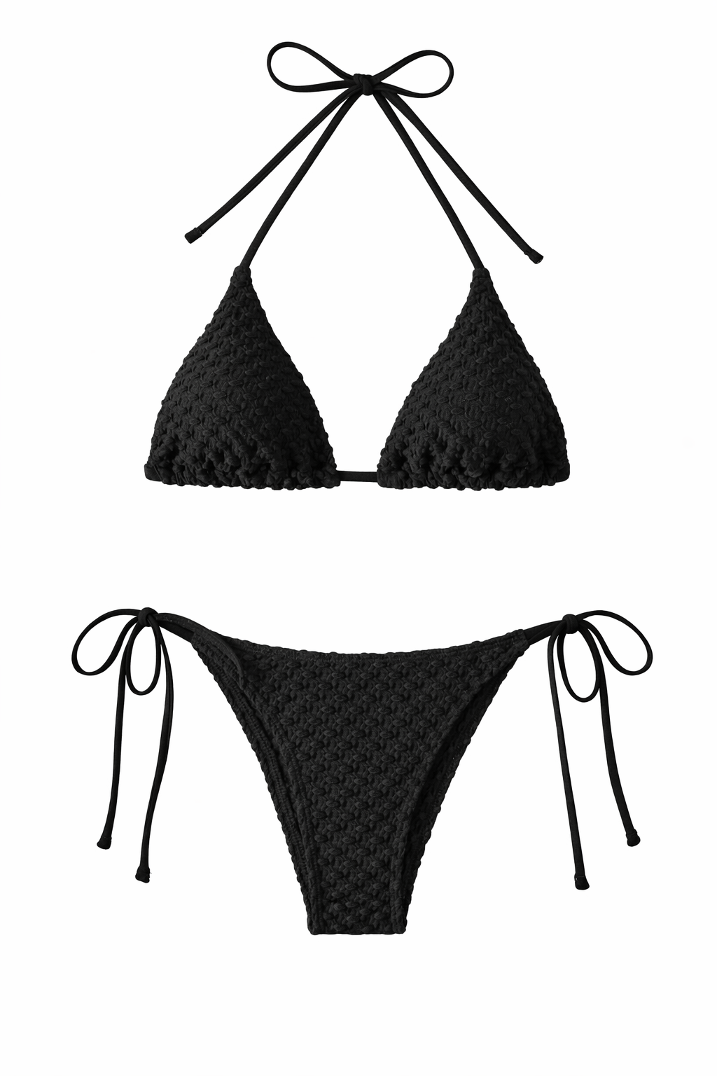 Bikini negro texturizado
