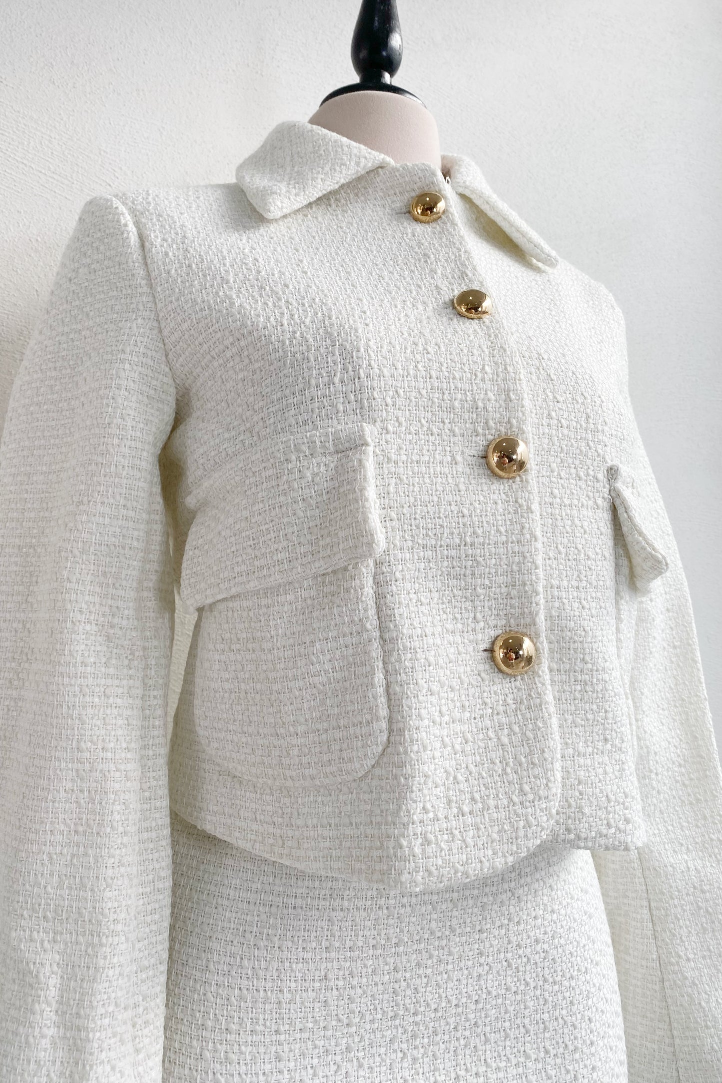 Conjunto tweed blanco