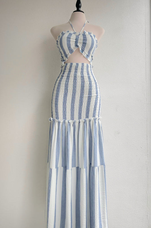 Maxi vestido rayado