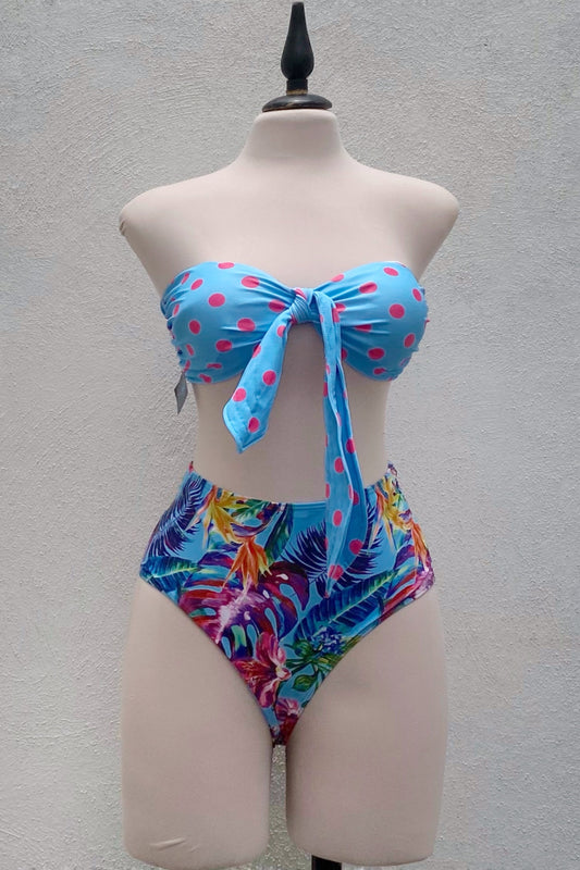 Bikini azul estampado