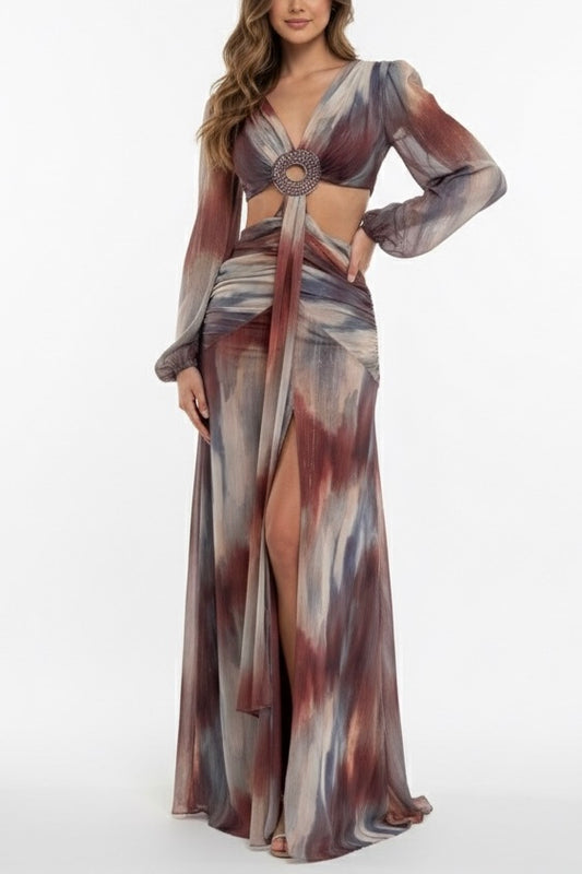 Vestido cut círculo cristales