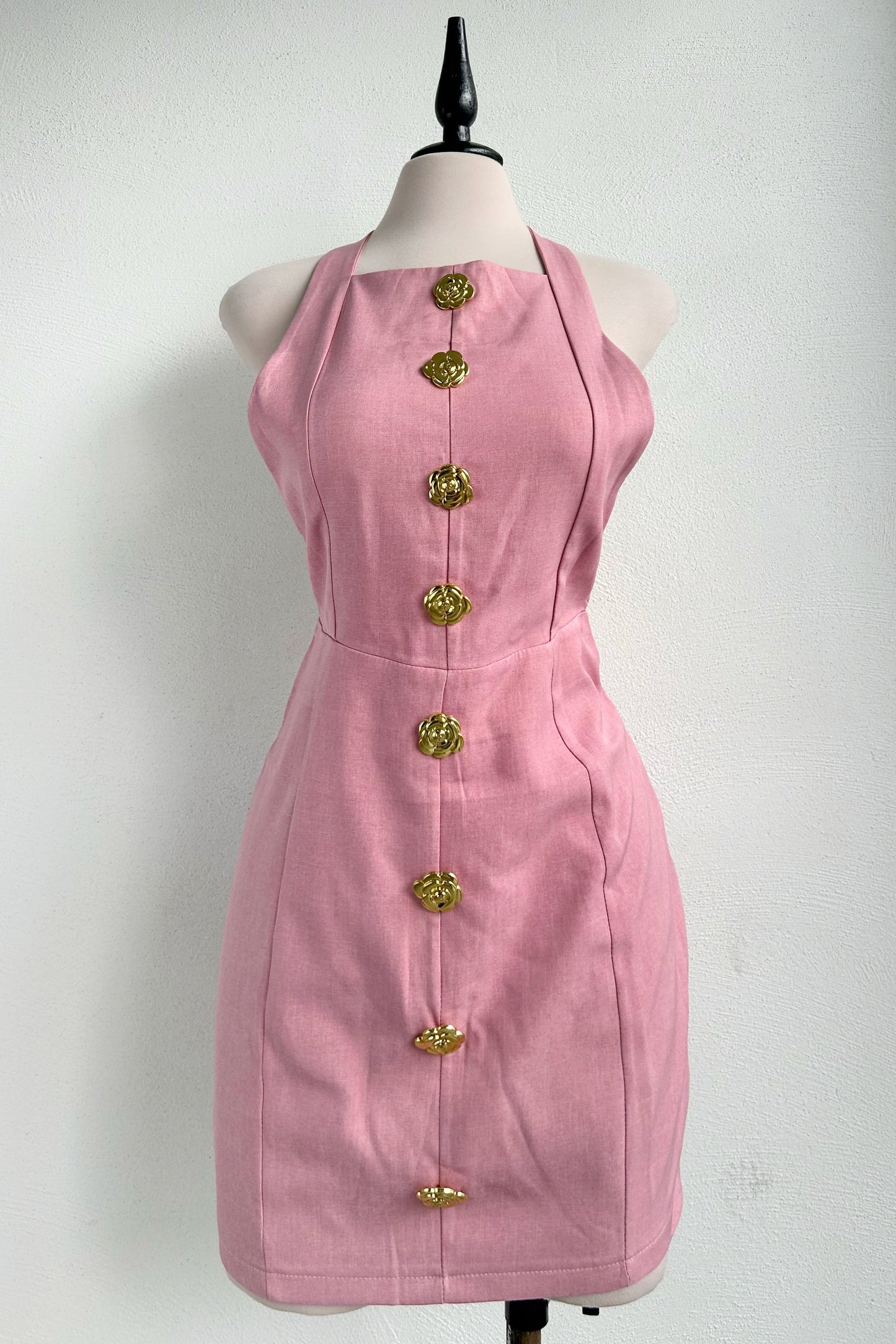 Vestido halter rosa