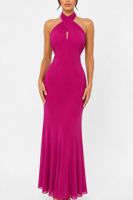Vestido Halter Magenta