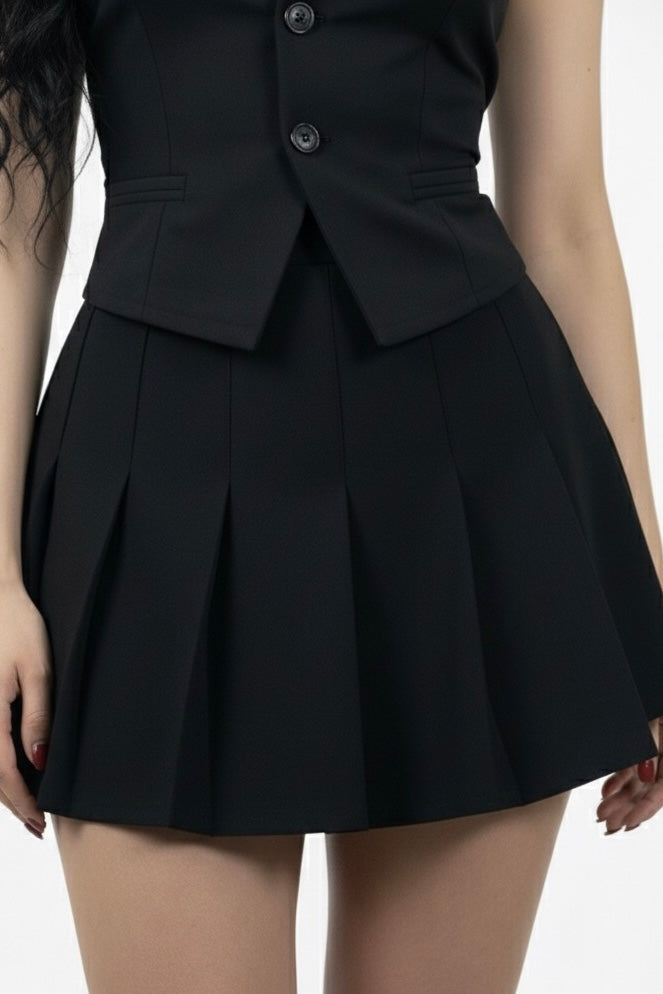 Falda plisada negra