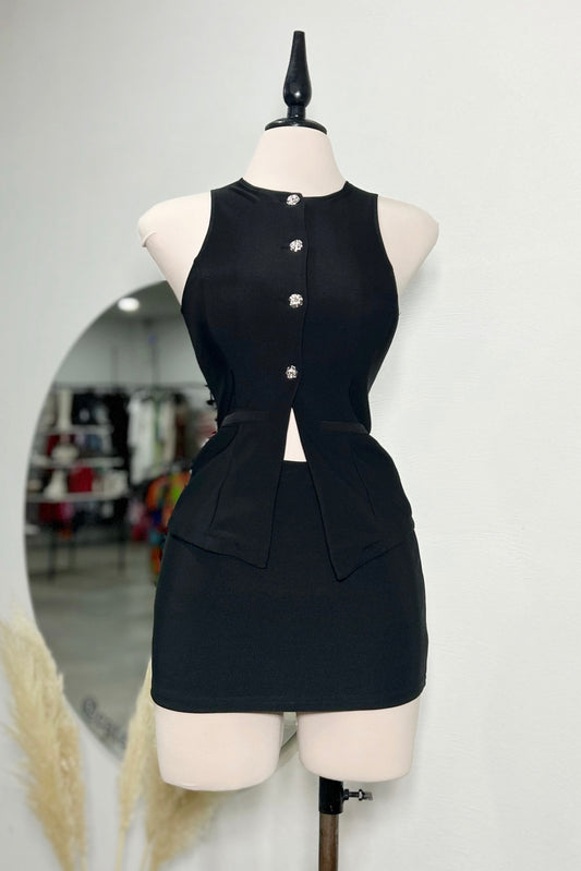 Conjunto chaleco negro