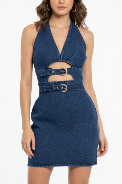 Vestido denim cut