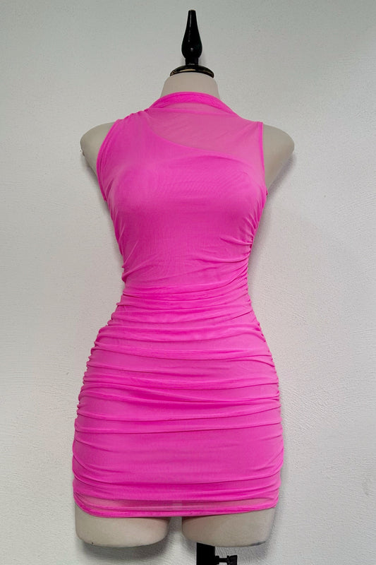 Vestido mini fucsia