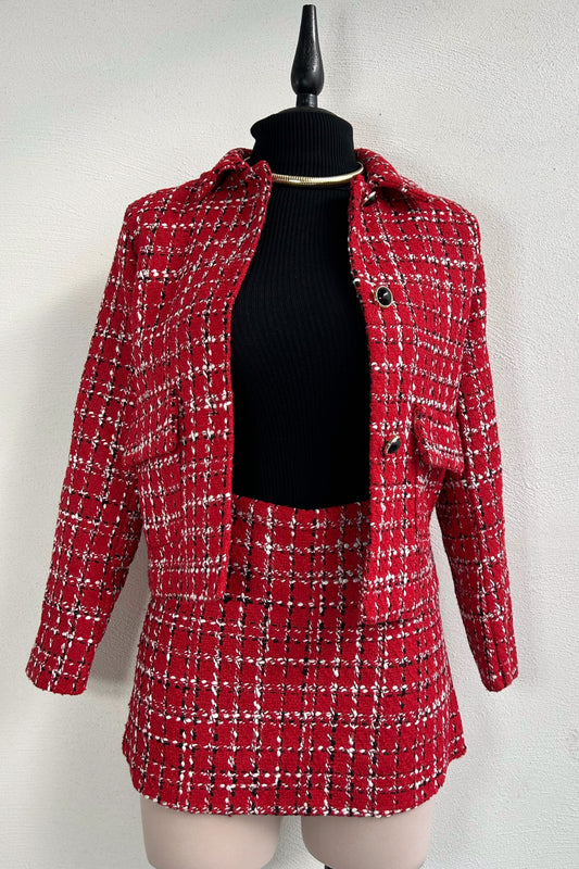 Conjunto tweed rojo