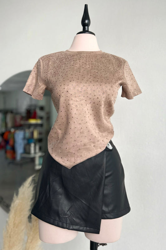 Playera con cristales café