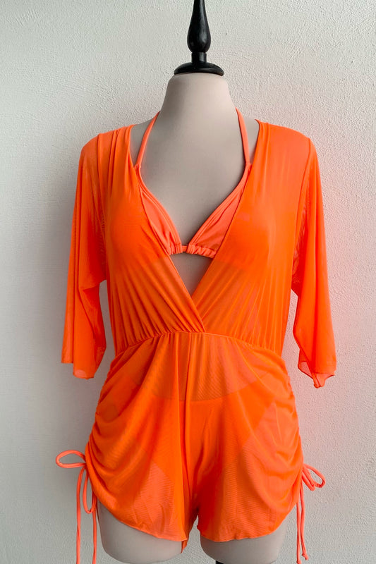 Set bikini con jumper naranja