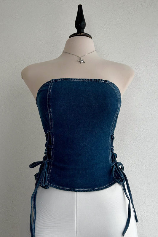 Top strapless denim