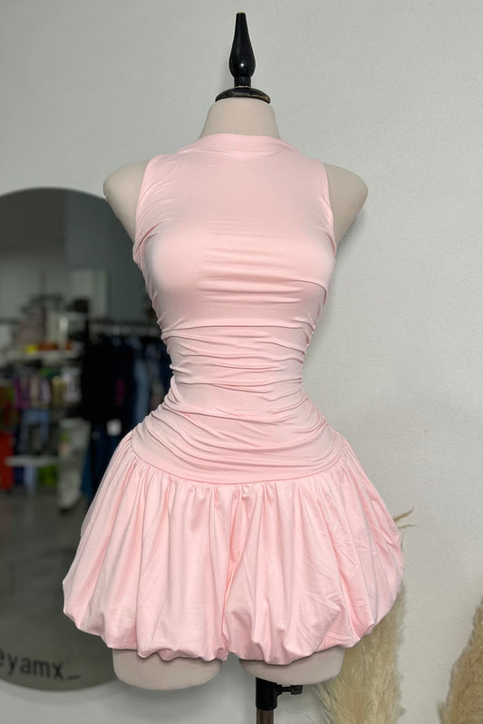 Vestido globo rosa