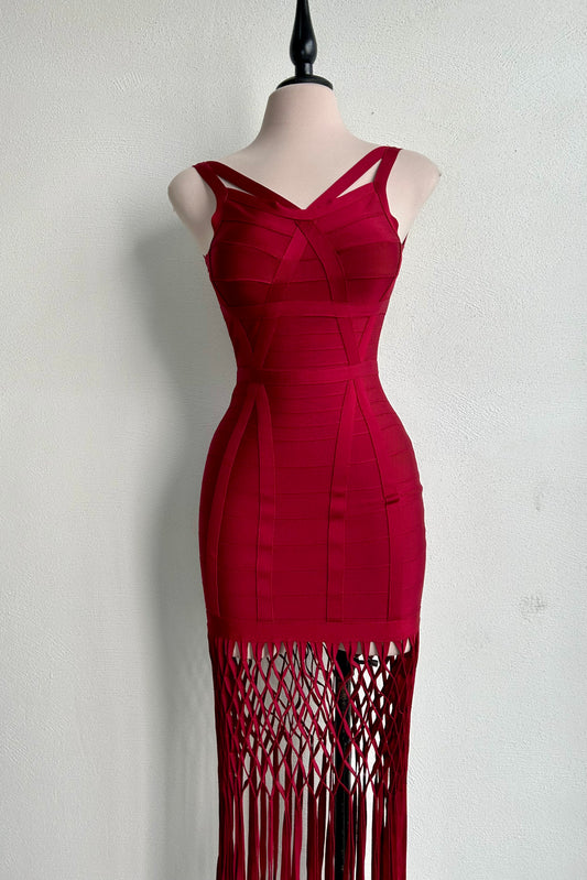 Vestido bandage tinto